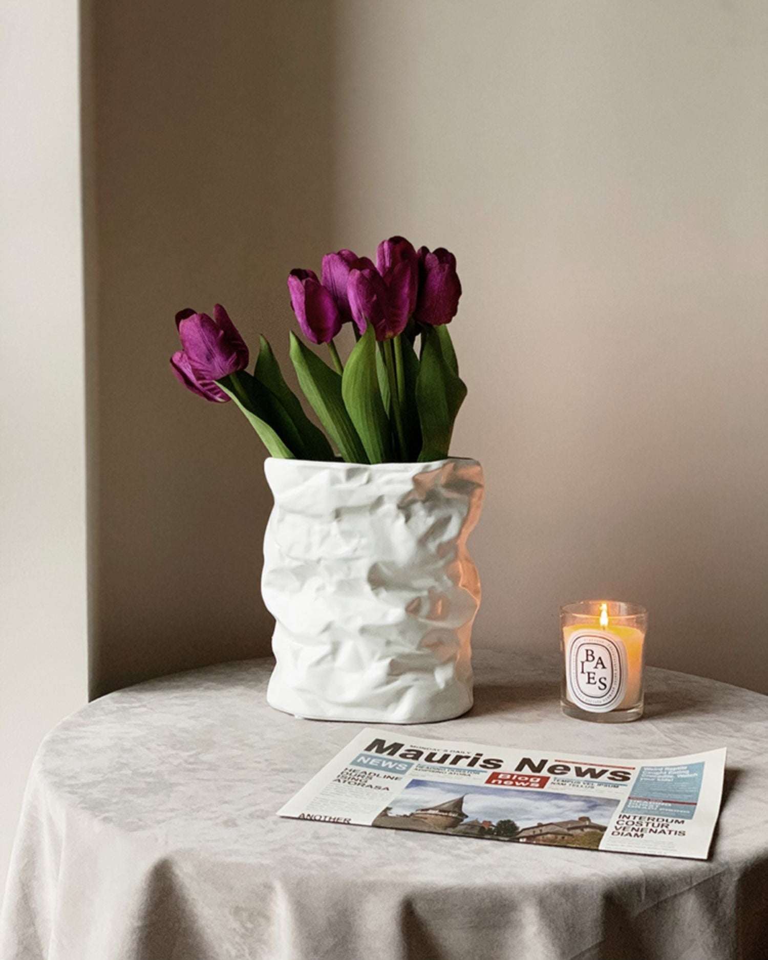 Crumpled Ceramic Vase