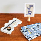Ceramic Wave Trays - Speckled White - Rectangle