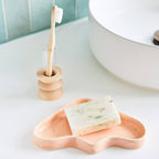 Ceramic Wave Trays - Speckled Peach - Triangle-3