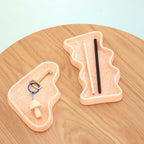 Ceramic Wave Trays - Speckled Peach - Triangle-1